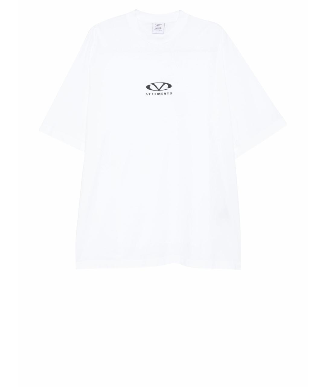 VETEMENTS Белая хлопко-эластановая футболка, фото 1