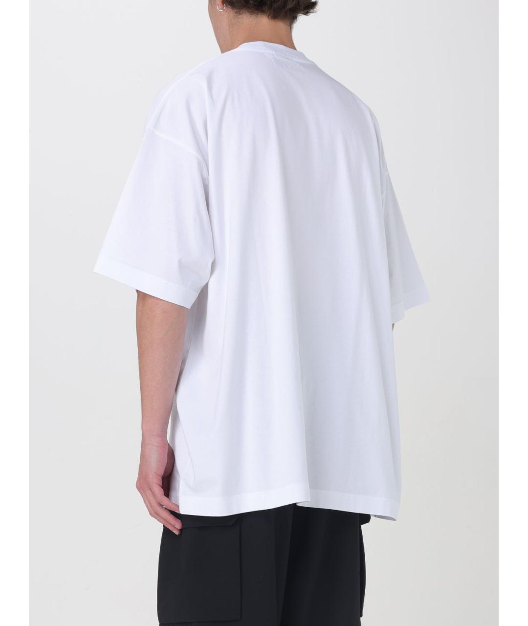 VETEMENTS Белая хлопко-эластановая футболка, фото 4
