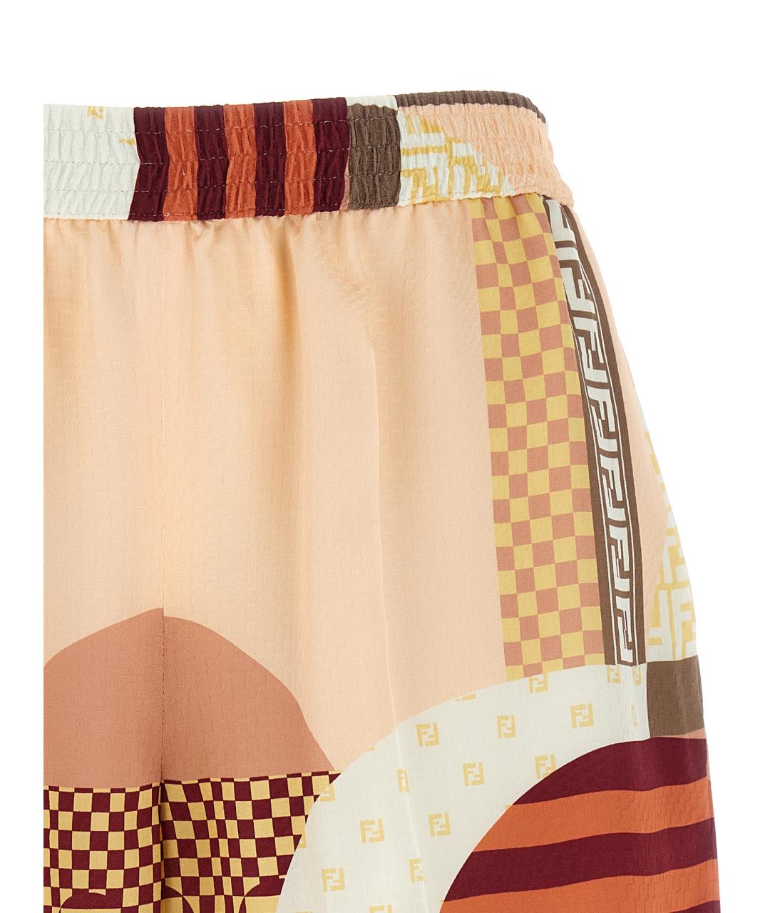 FENDI Мульти шелковые шорты, фото 3