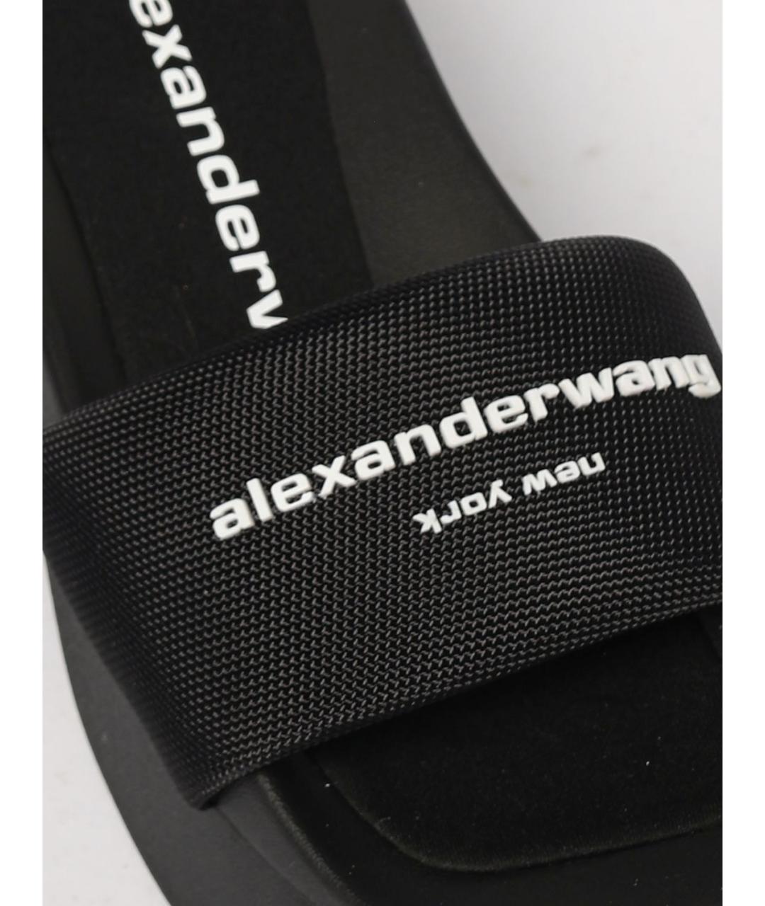ALEXANDER WANG Черные текстильные сабо, фото 4