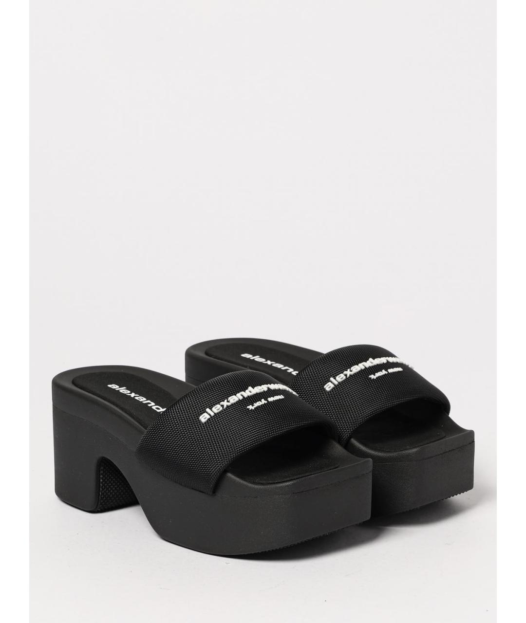 ALEXANDER WANG Черные текстильные сабо, фото 2