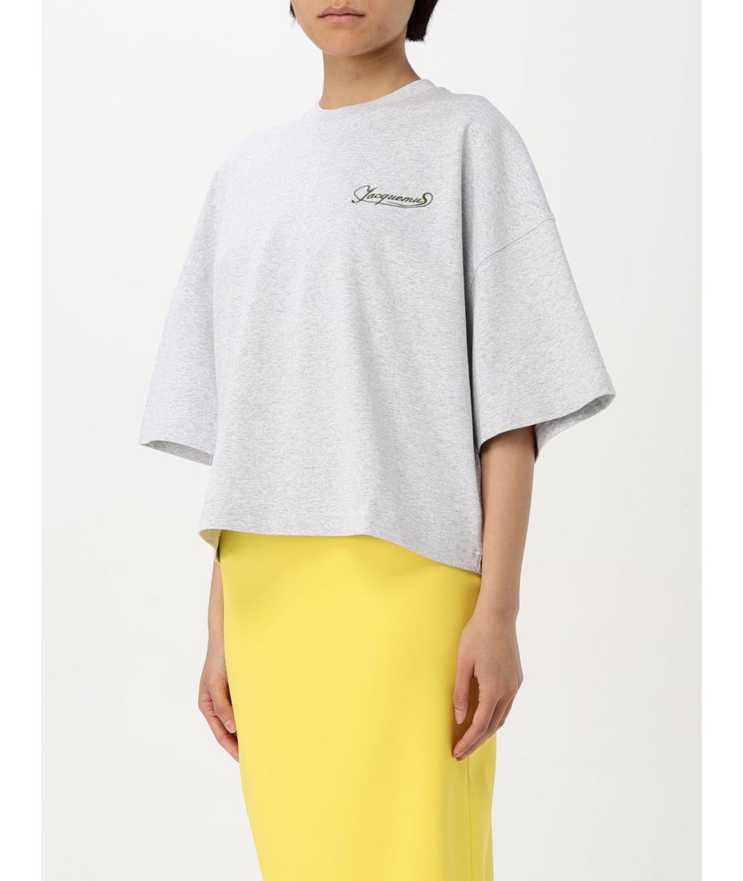 JACQUEMUS Серая футболка, фото 5
