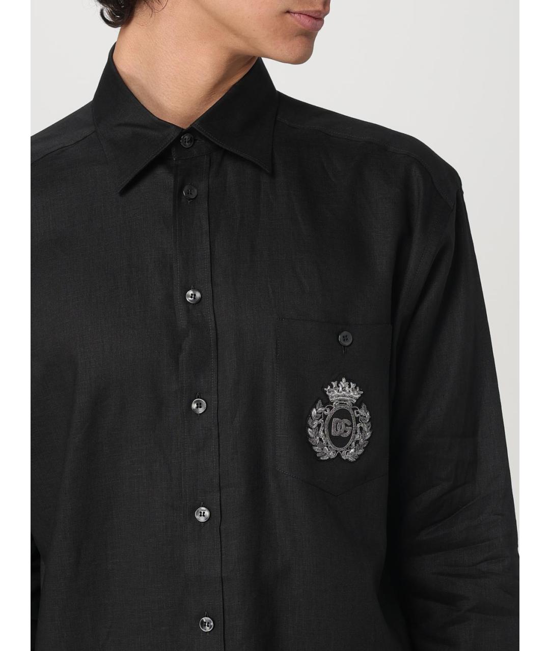 DOLCE&GABBANA Черная кэжуал рубашка, фото 4