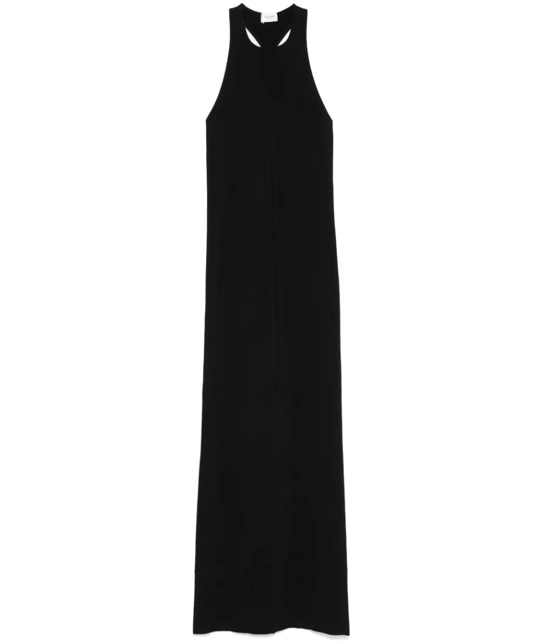 SAINT LAURENT Черное вискозное коктейльное платье, фото 1
