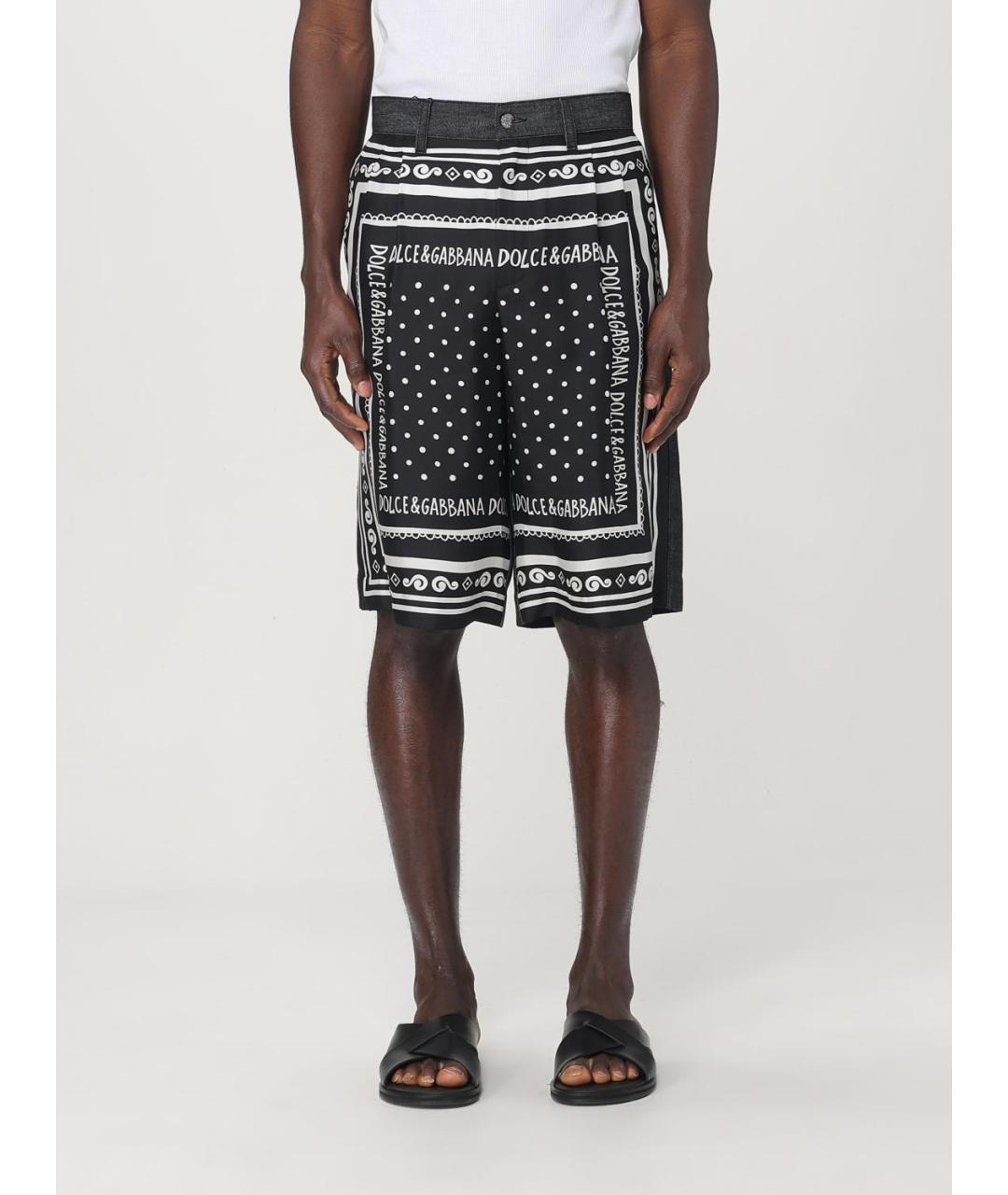 DOLCE&GABBANA Мульти шелковые шорты, фото 2
