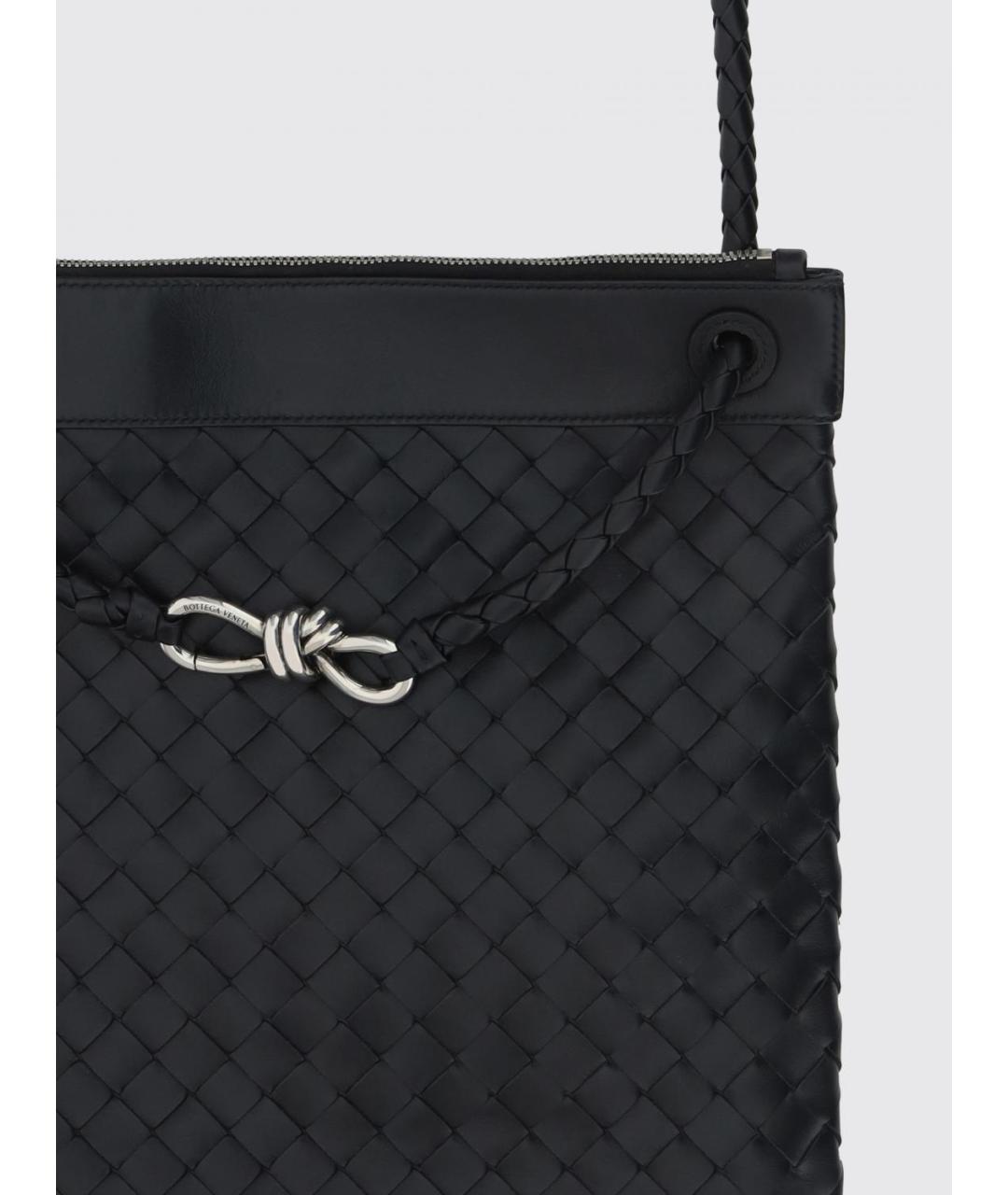 BOTTEGA VENETA Черная кожаная сумка на плечо, фото 3