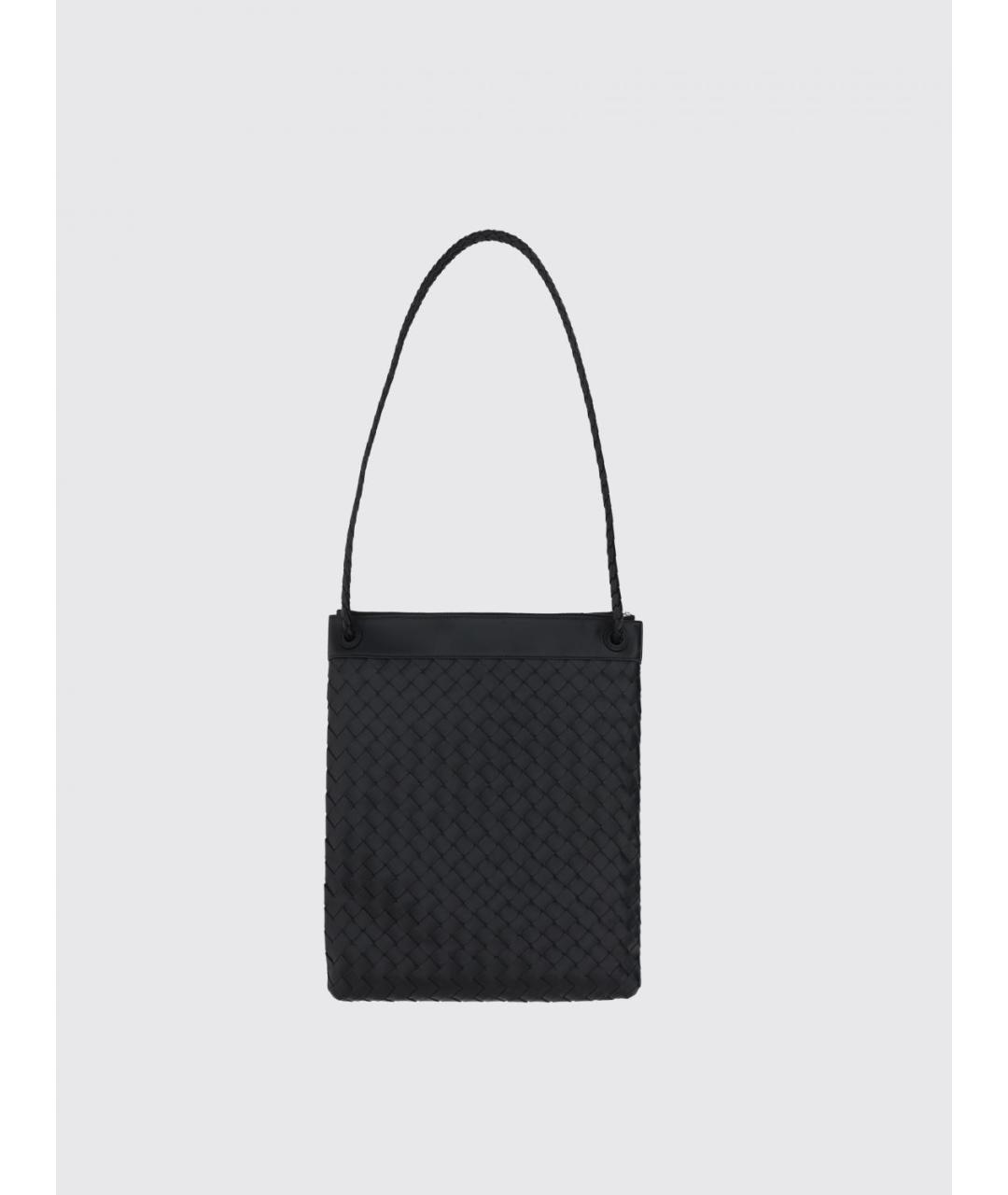 BOTTEGA VENETA Черная кожаная сумка на плечо, фото 2