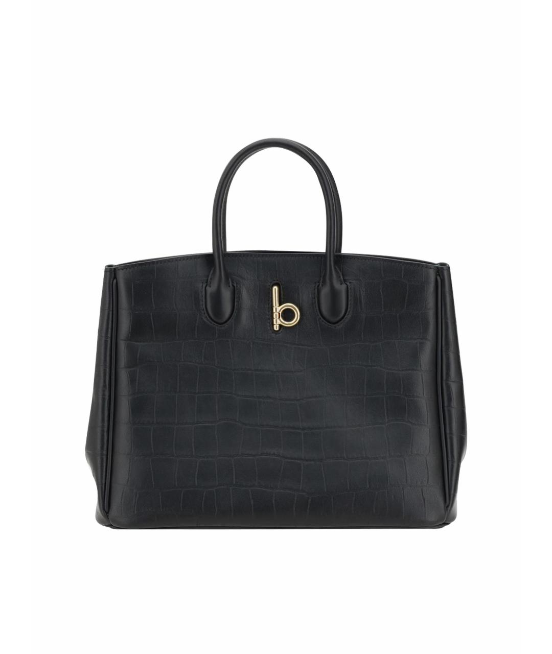 BURBERRY Черная кожаная сумка тоут, фото 1