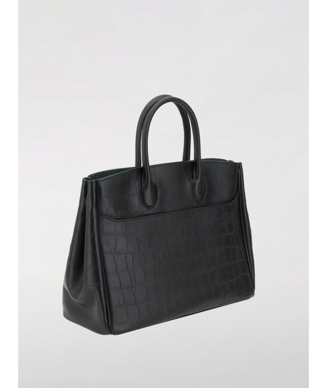 BURBERRY Черная кожаная сумка тоут, фото 2