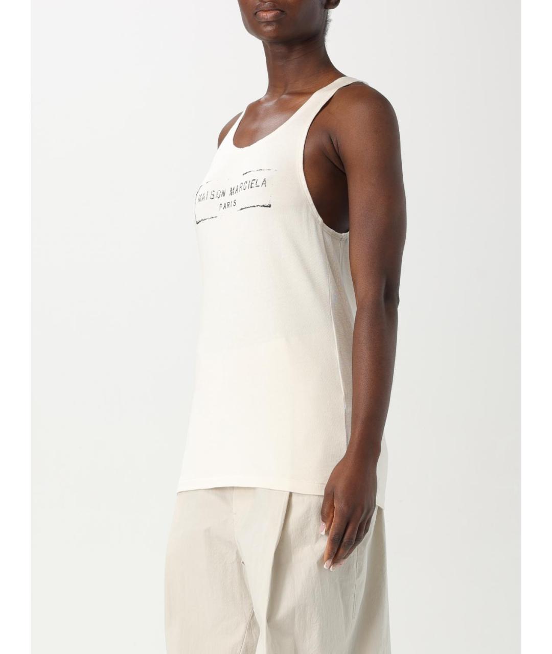 MAISON MARGIELA Бежевая вискозная майка, фото 5