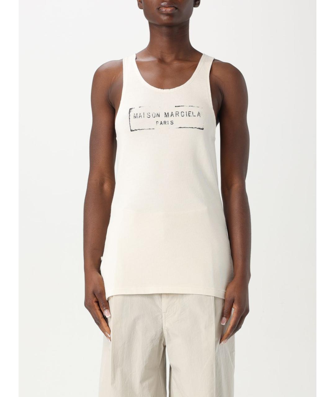 MAISON MARGIELA Бежевая вискозная майка, фото 2