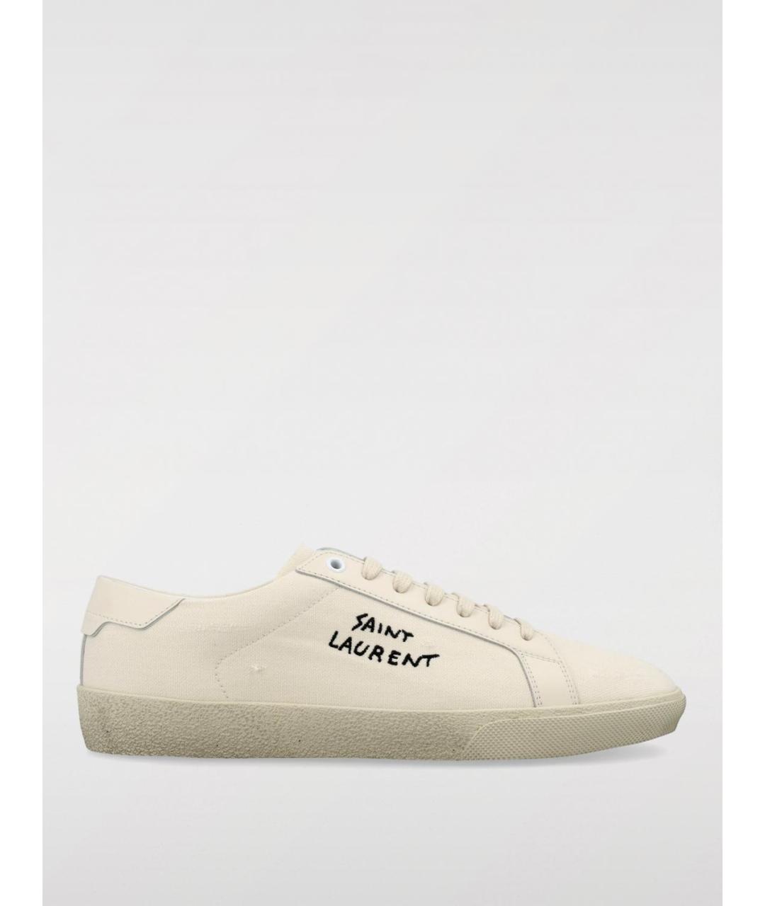 SAINT LAURENT Белые низкие кроссовки / кеды, фото 4