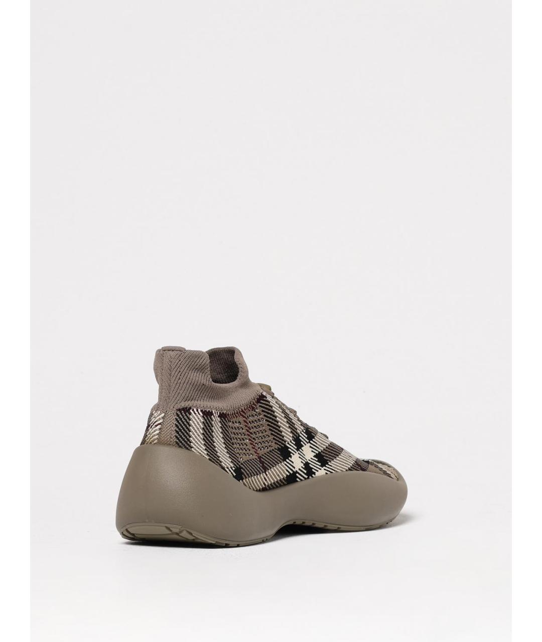 BURBERRY Серые текстильные низкие кроссовки / кеды, фото 3