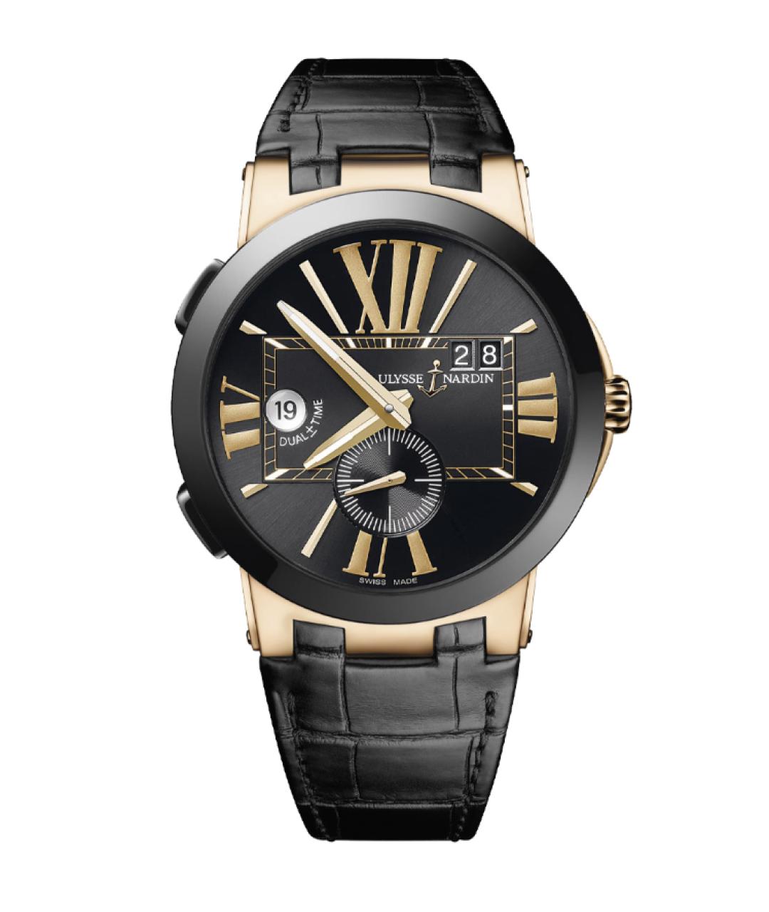 Ulysse Nardin Черные часы из розового золота, фото 1