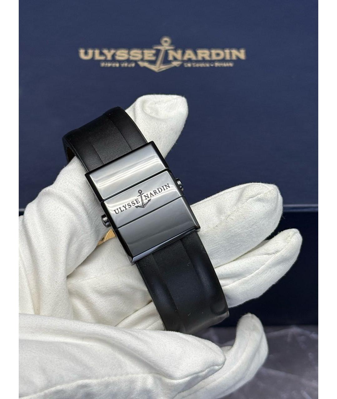 Ulysse Nardin Черные часы из розового золота, фото 5