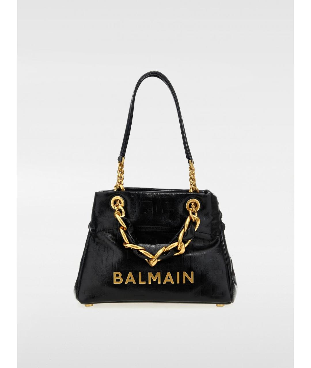 BALMAIN Черная кожаная сумка тоут, фото 5