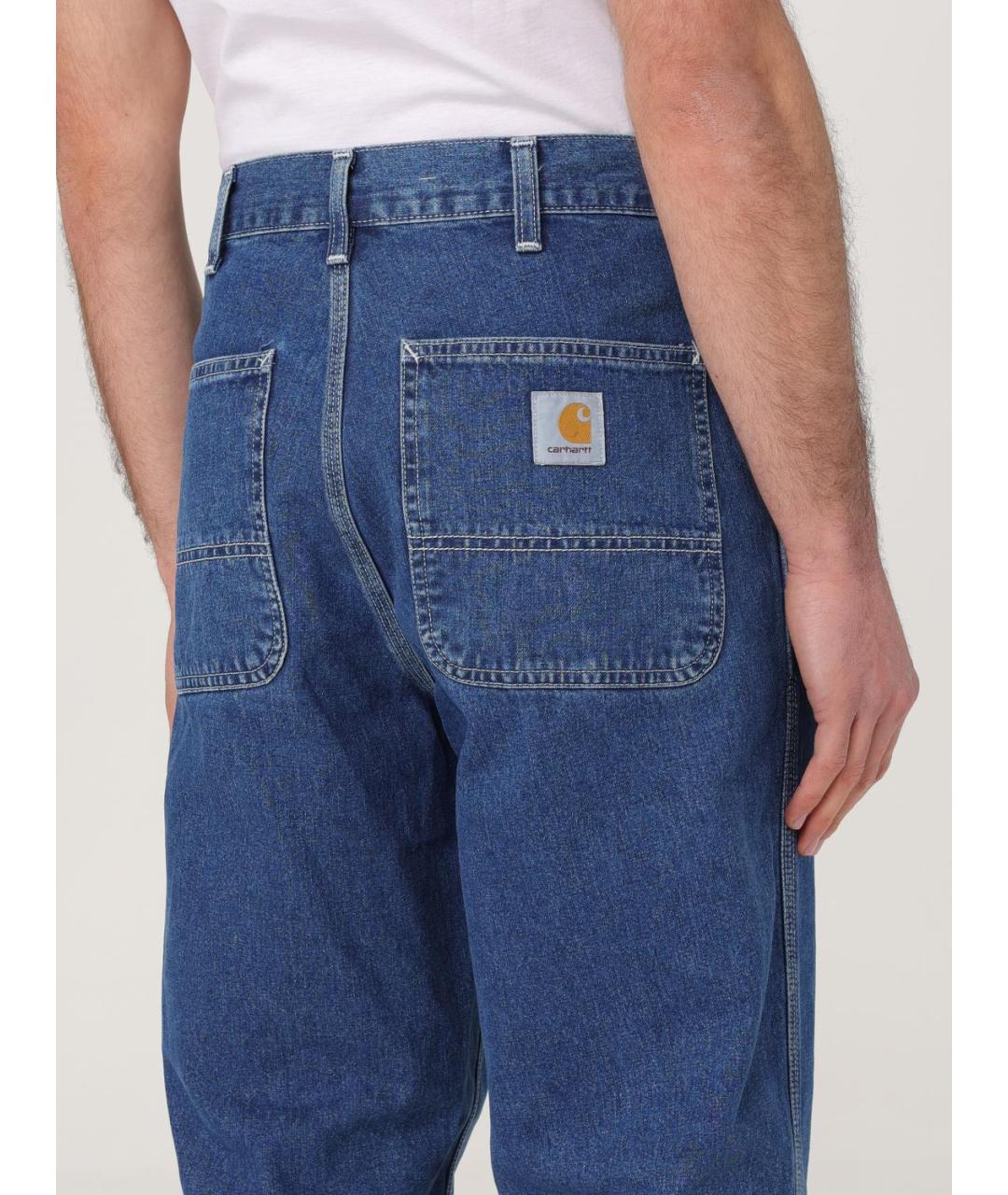CARHARTT WIP Синие хлопковые прямые джинсы, фото 5