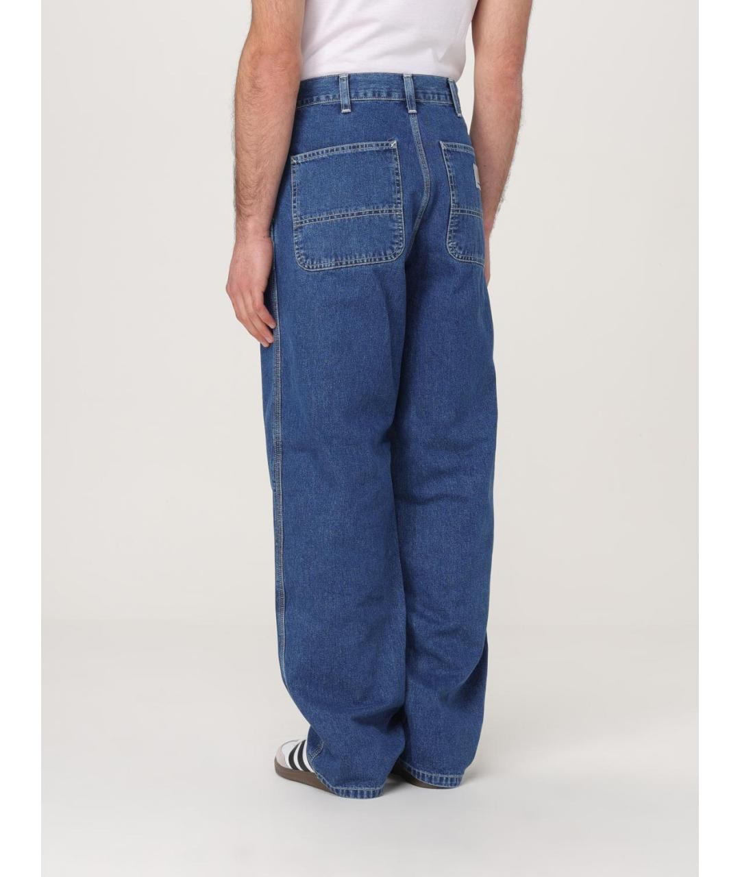 CARHARTT WIP Синие хлопковые прямые джинсы, фото 4