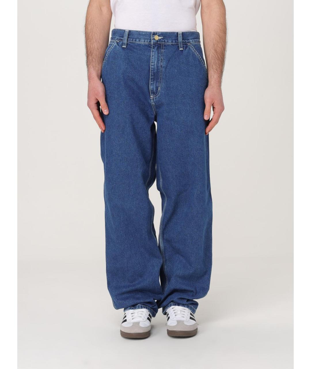 CARHARTT WIP Синие хлопковые прямые джинсы, фото 2