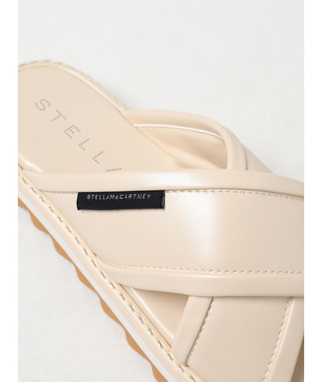 STELLA MCCARTNEY Бежевые шлепанцы из искусственной кожи, фото 4