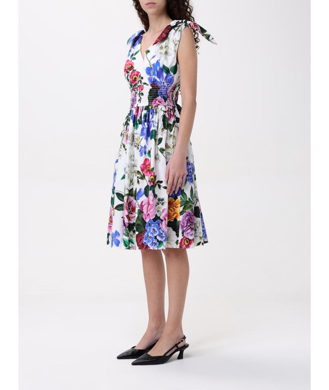 DOLCE&GABBANA Мульти хлопковое повседневное платье, фото 4