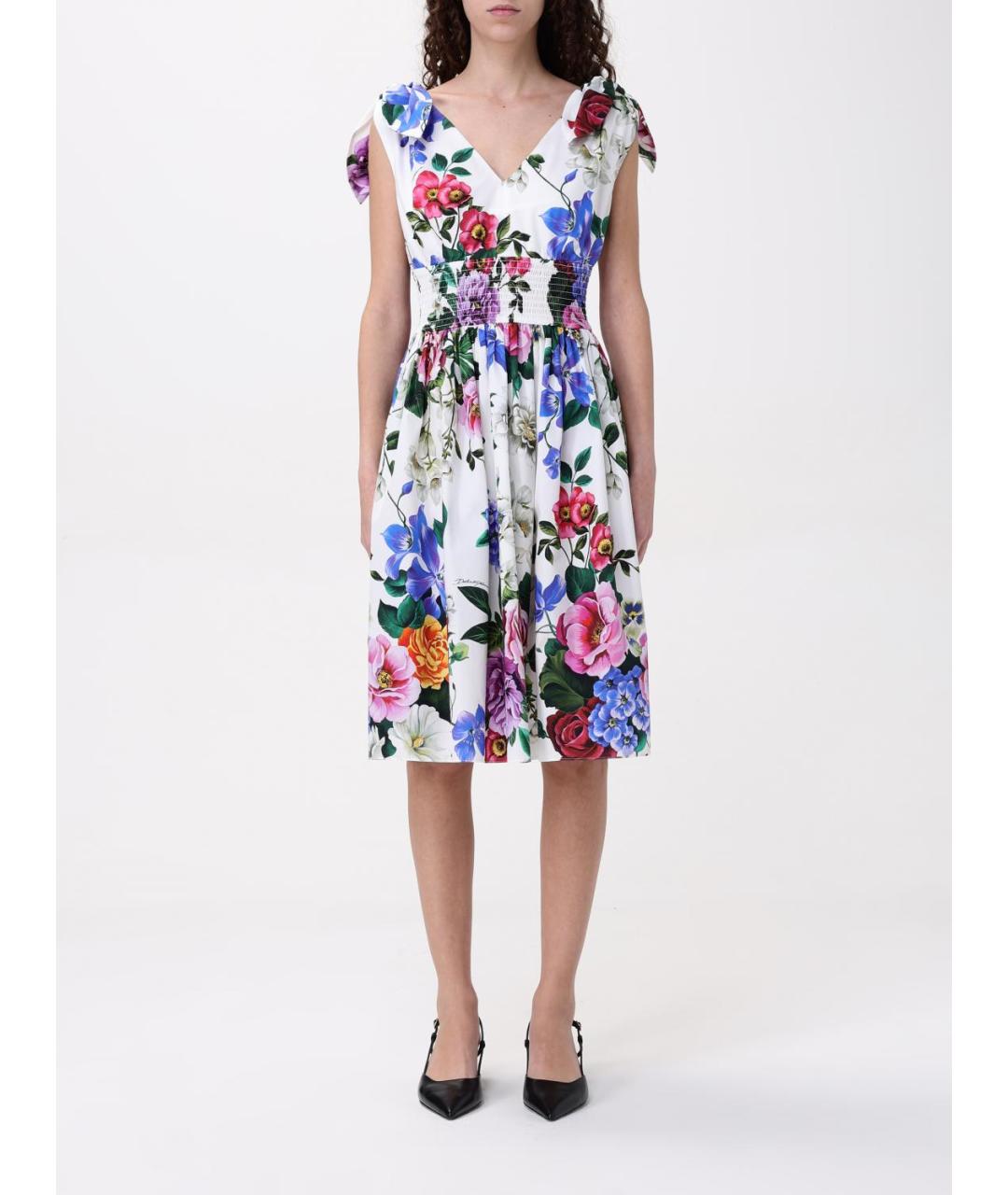 DOLCE&GABBANA Мульти хлопковое повседневное платье, фото 2