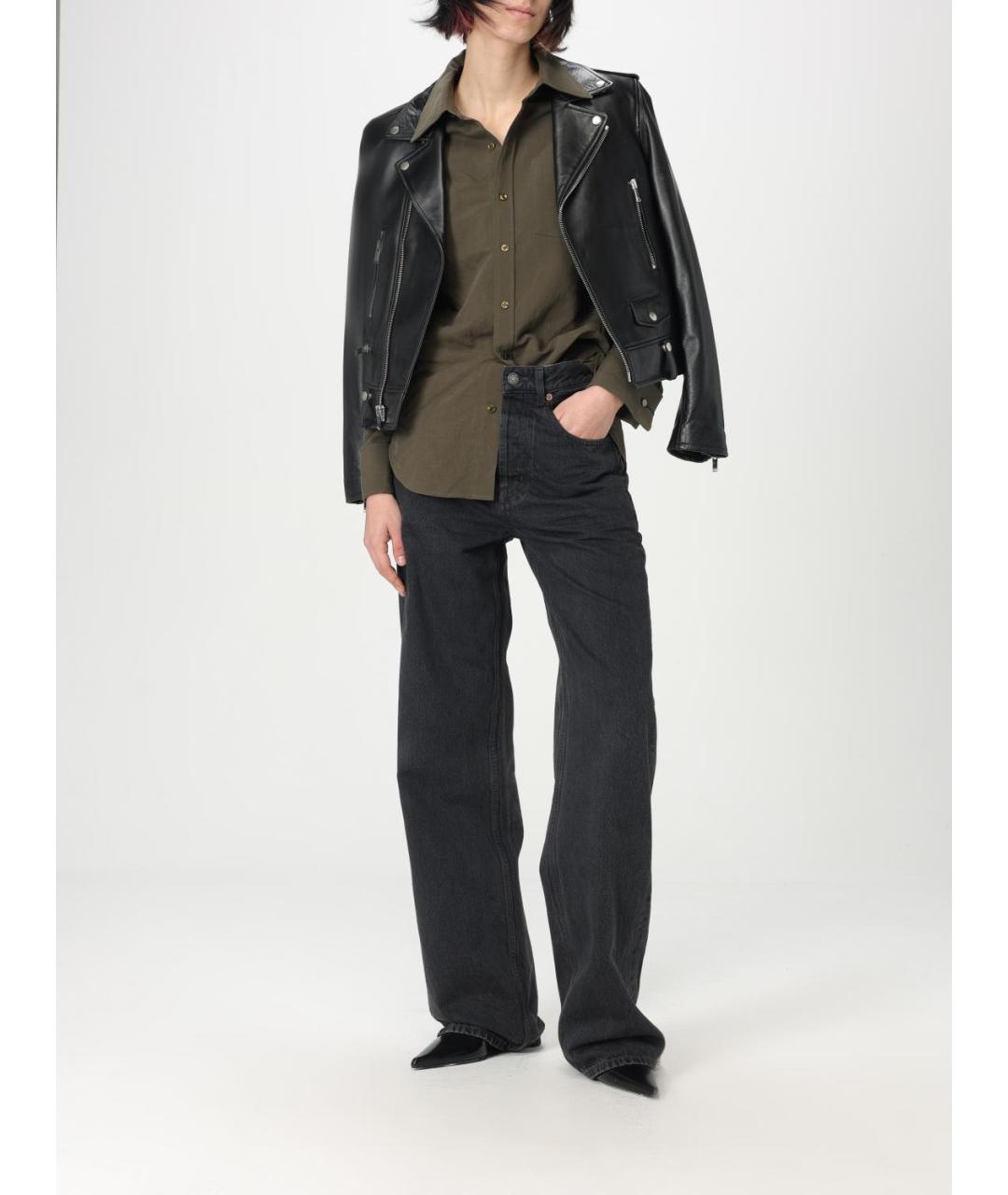SAINT LAURENT Черная кожаная куртка, фото 3