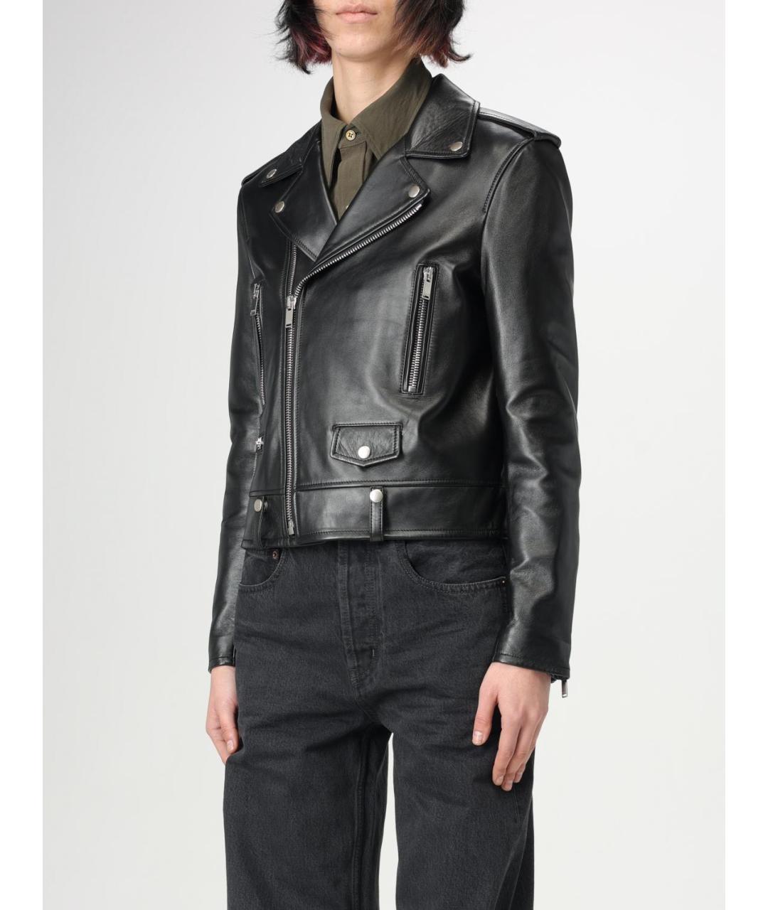 SAINT LAURENT Черная кожаная куртка, фото 5