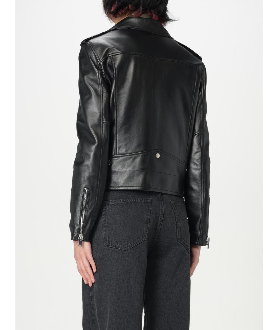 SAINT LAURENT Черная кожаная куртка, фото 4