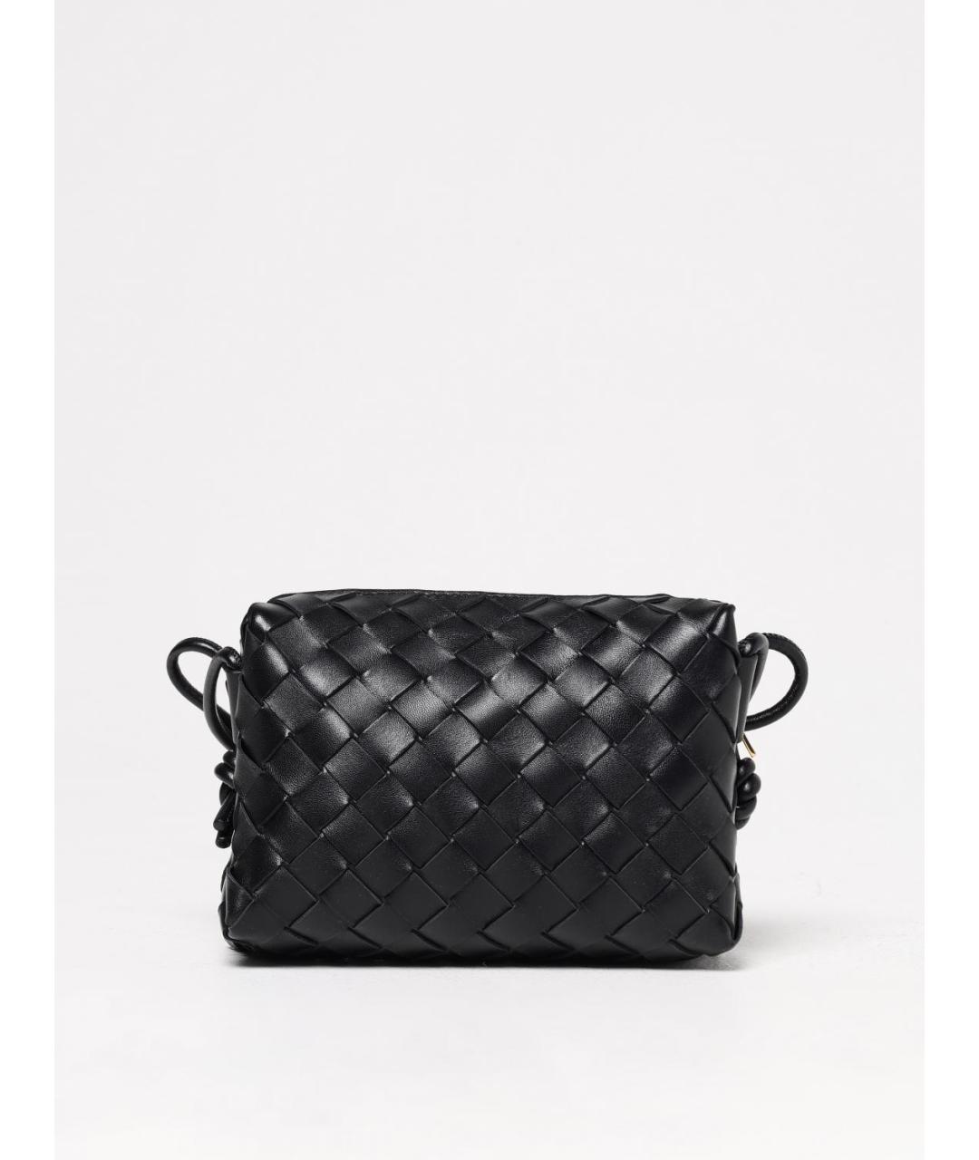 BOTTEGA VENETA Черная кожаная сумка через плечо, фото 6