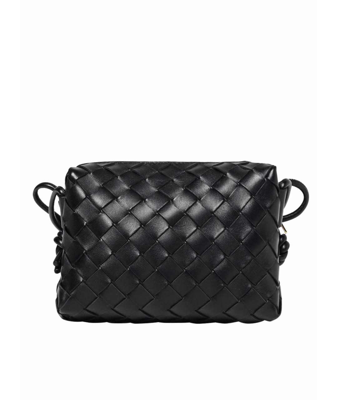 BOTTEGA VENETA Черная кожаная сумка через плечо, фото 1