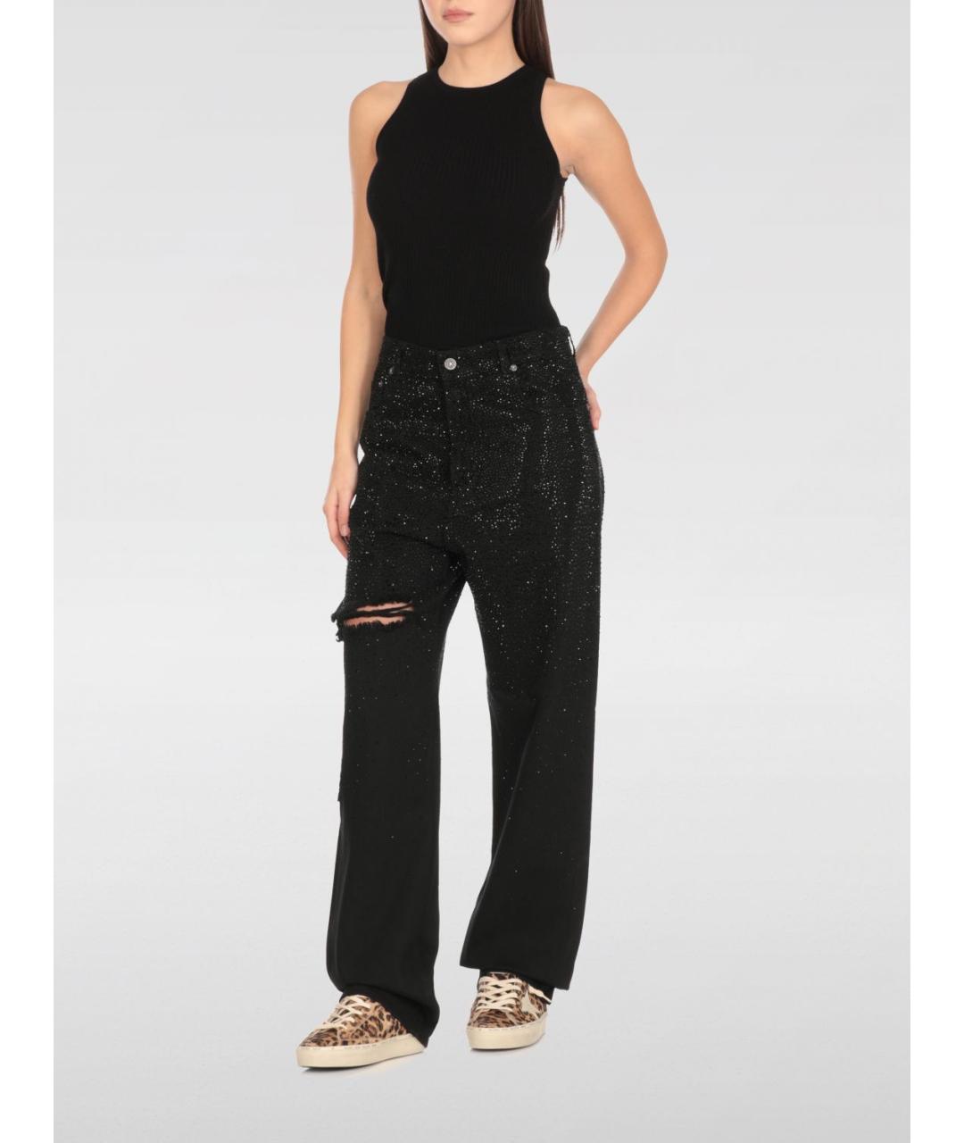 GOLDEN GOOSE DELUXE BRAND Черные хлопковые прямые джинсы, фото 3
