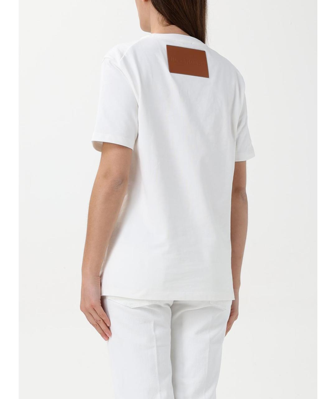 JIL SANDER Белая хлопковая футболка, фото 4