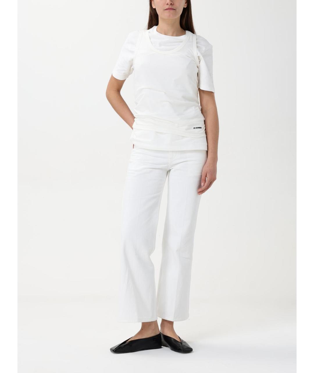 JIL SANDER Белая хлопковая футболка, фото 3