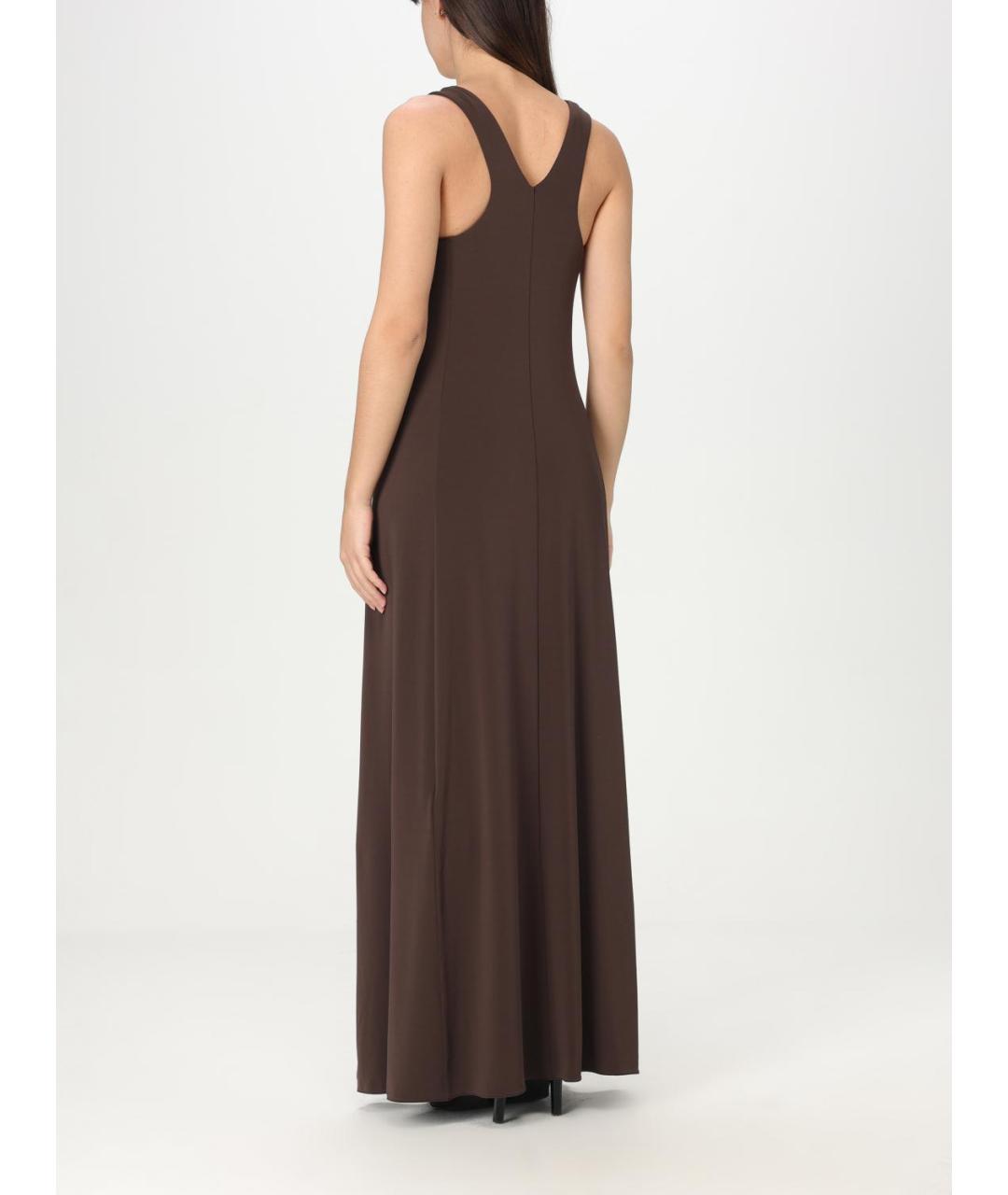 MAX MARA Коричневое вискозное повседневное платье, фото 3