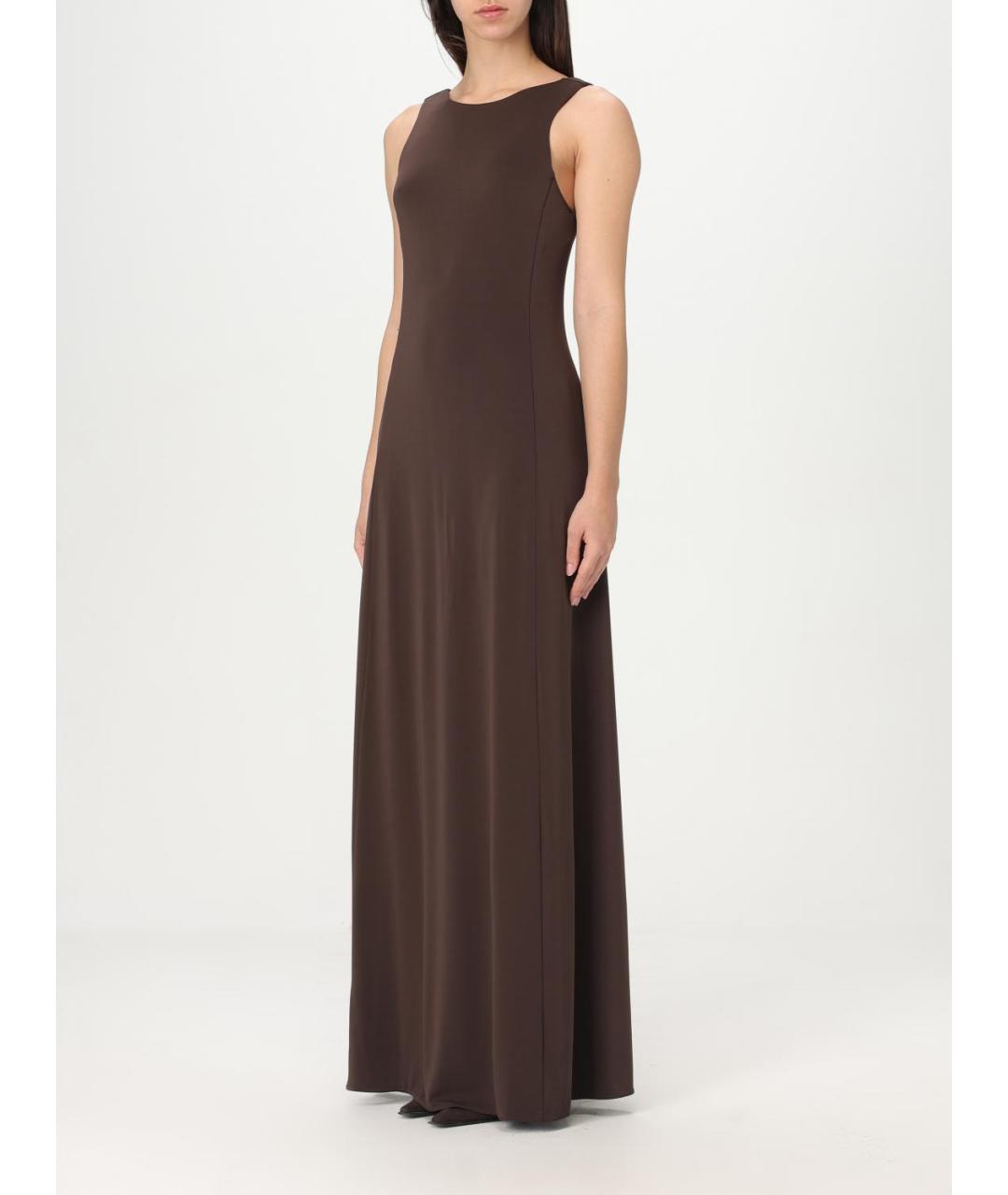 MAX MARA Коричневое вискозное повседневное платье, фото 4