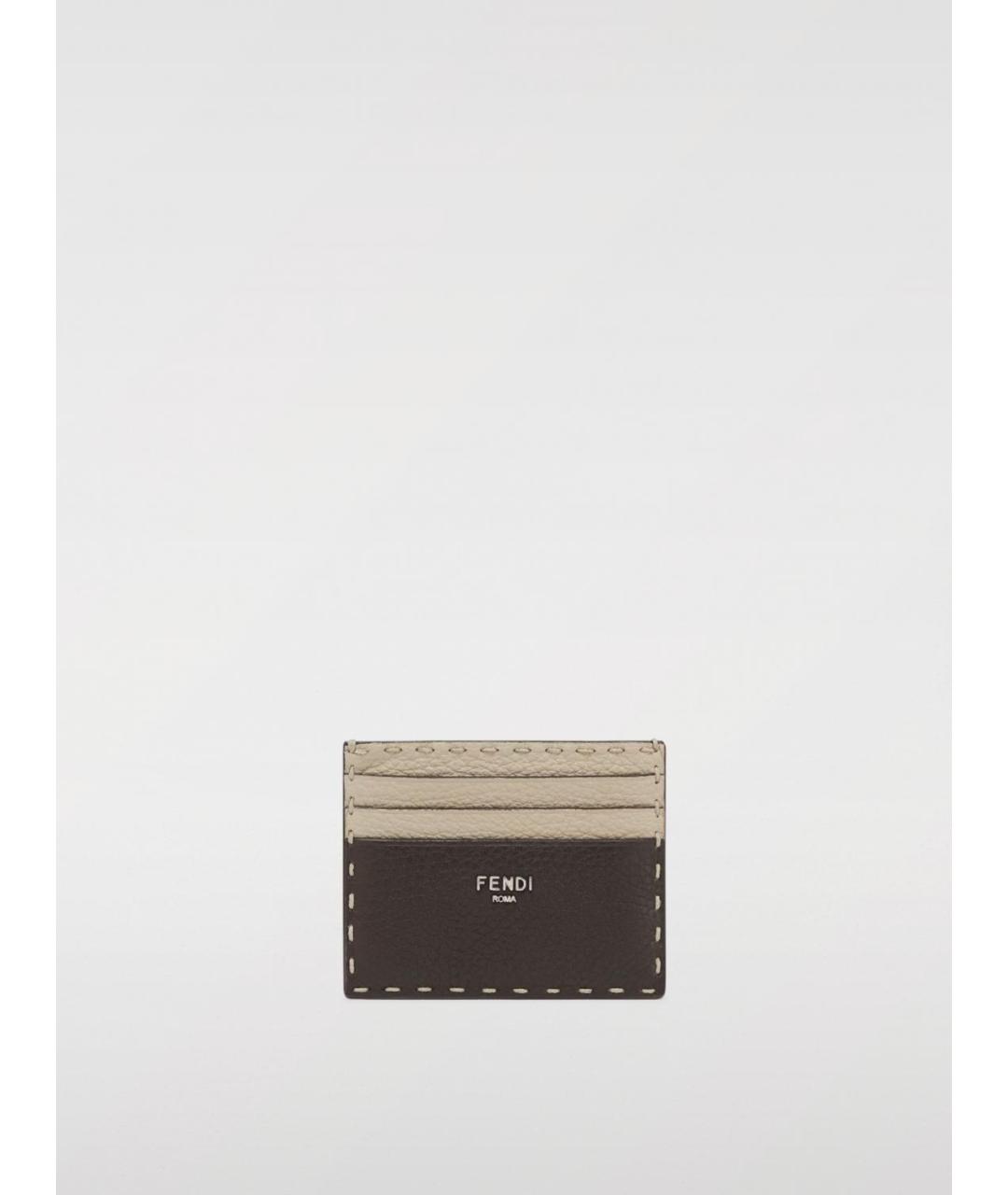 FENDI Коричневый кожаный кардхолдер, фото 3