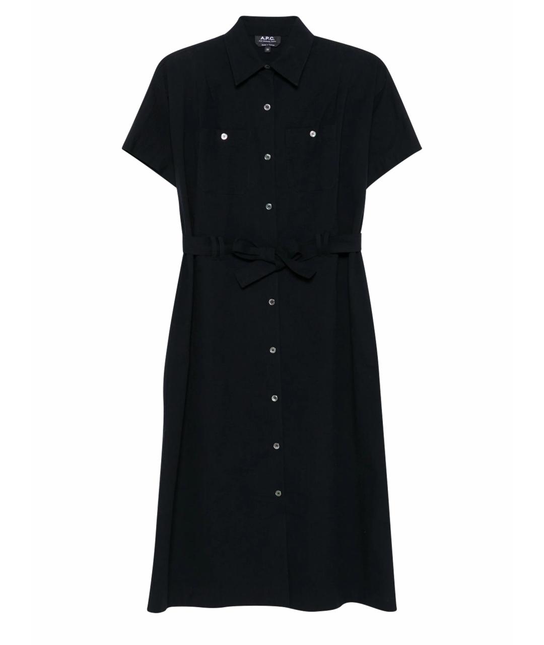 A.P.C. Черное хлопковое повседневное платье, фото 1