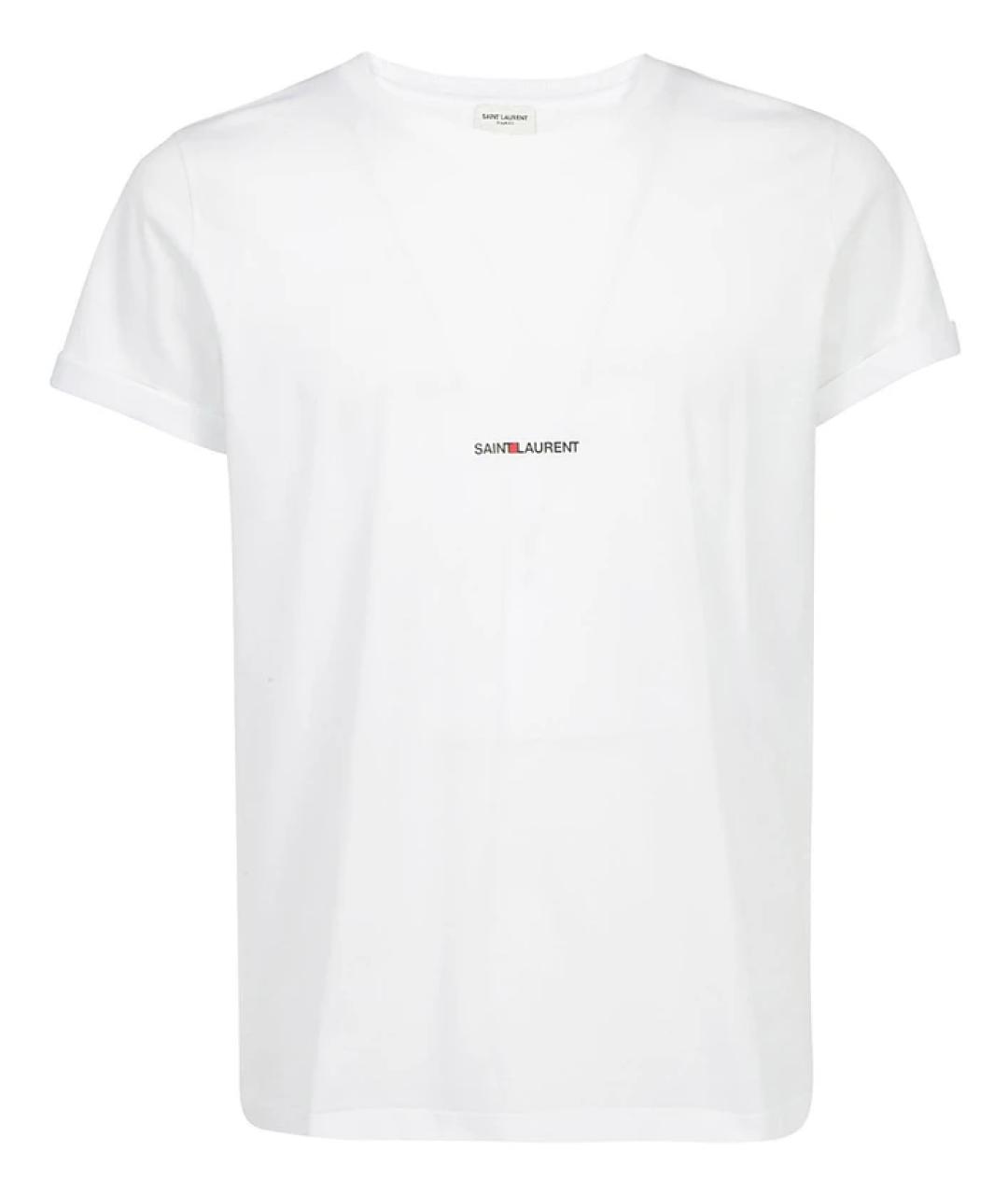 SAINT LAURENT Белая хлопковая футболка, фото 1