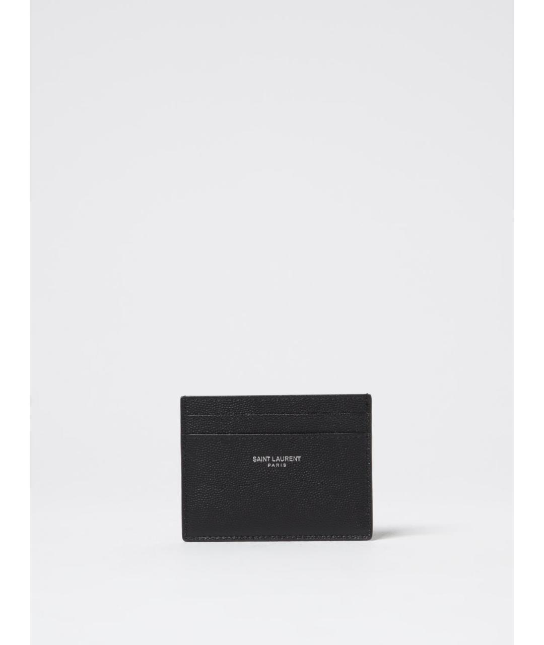 SAINT LAURENT Черный кожаный кардхолдер, фото 3
