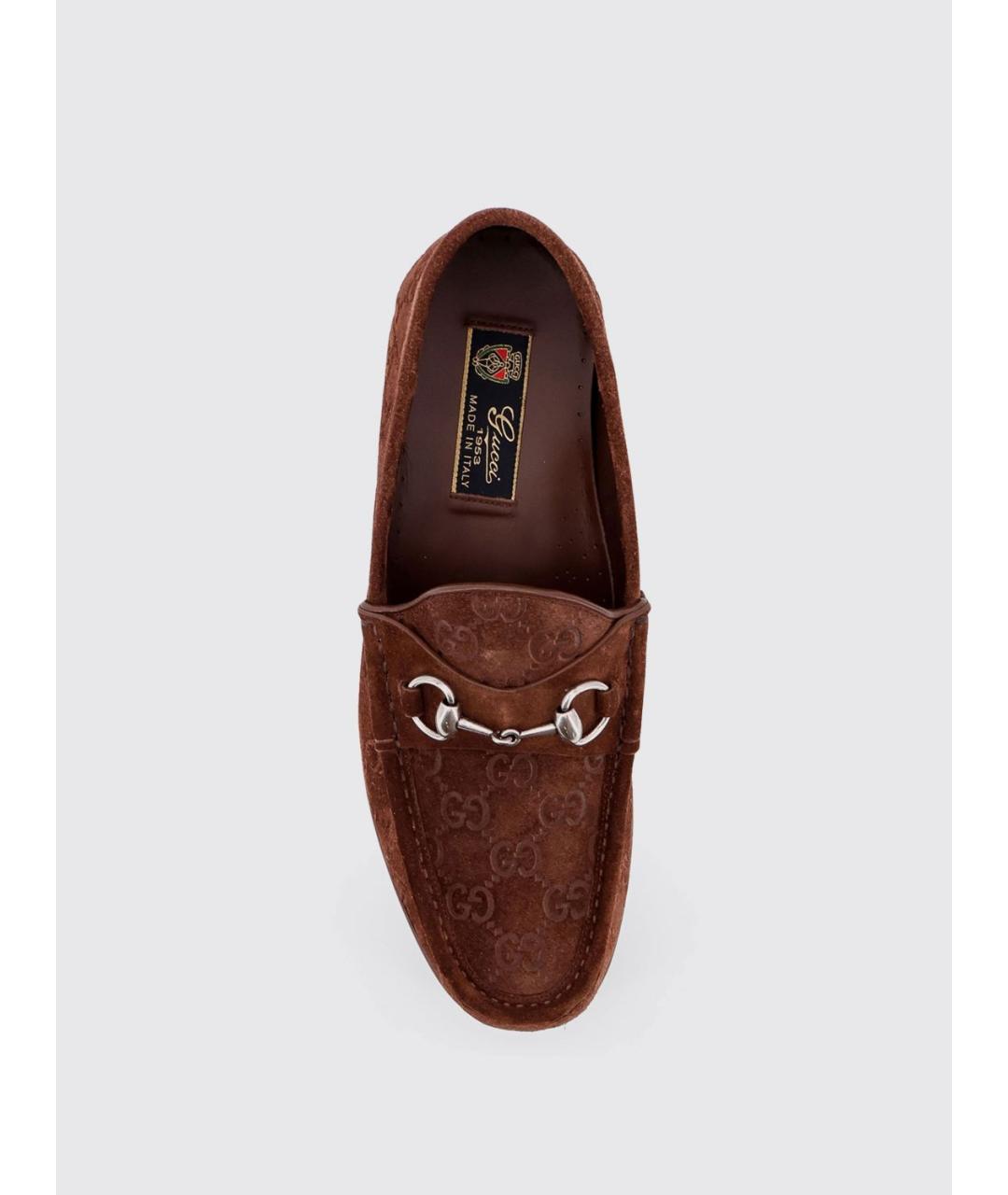 GUCCI Коричневые замшевые лоферы, фото 4
