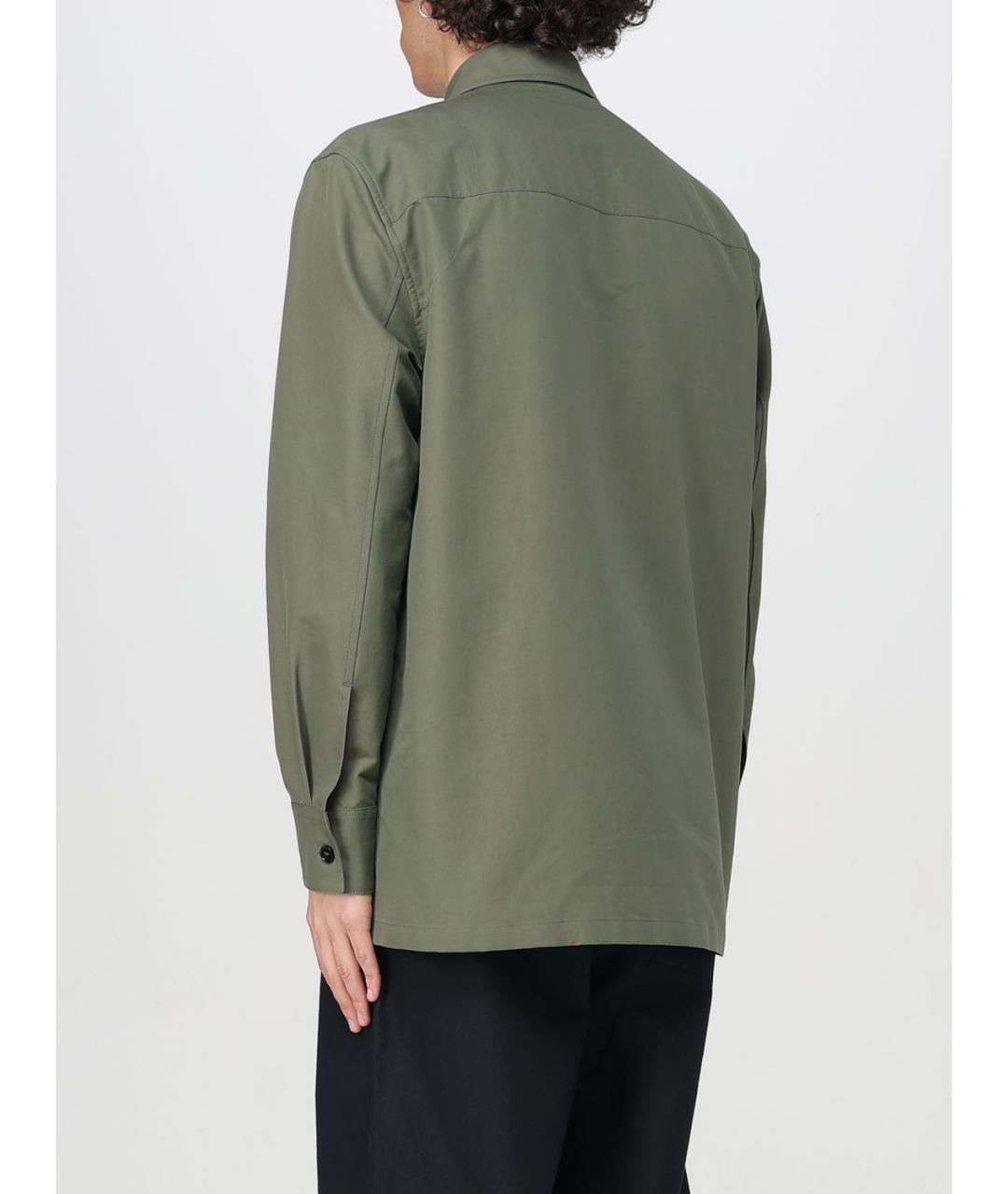 JIL SANDER Хаки хлопковая кэжуал рубашка, фото 4