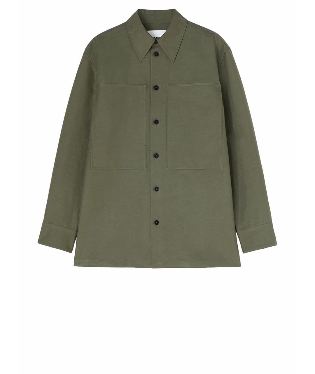 JIL SANDER Хаки хлопковая кэжуал рубашка, фото 1