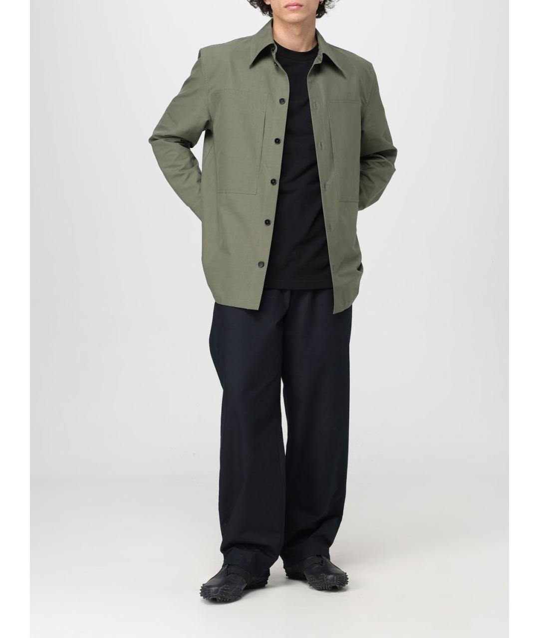 JIL SANDER Хаки хлопковая кэжуал рубашка, фото 3