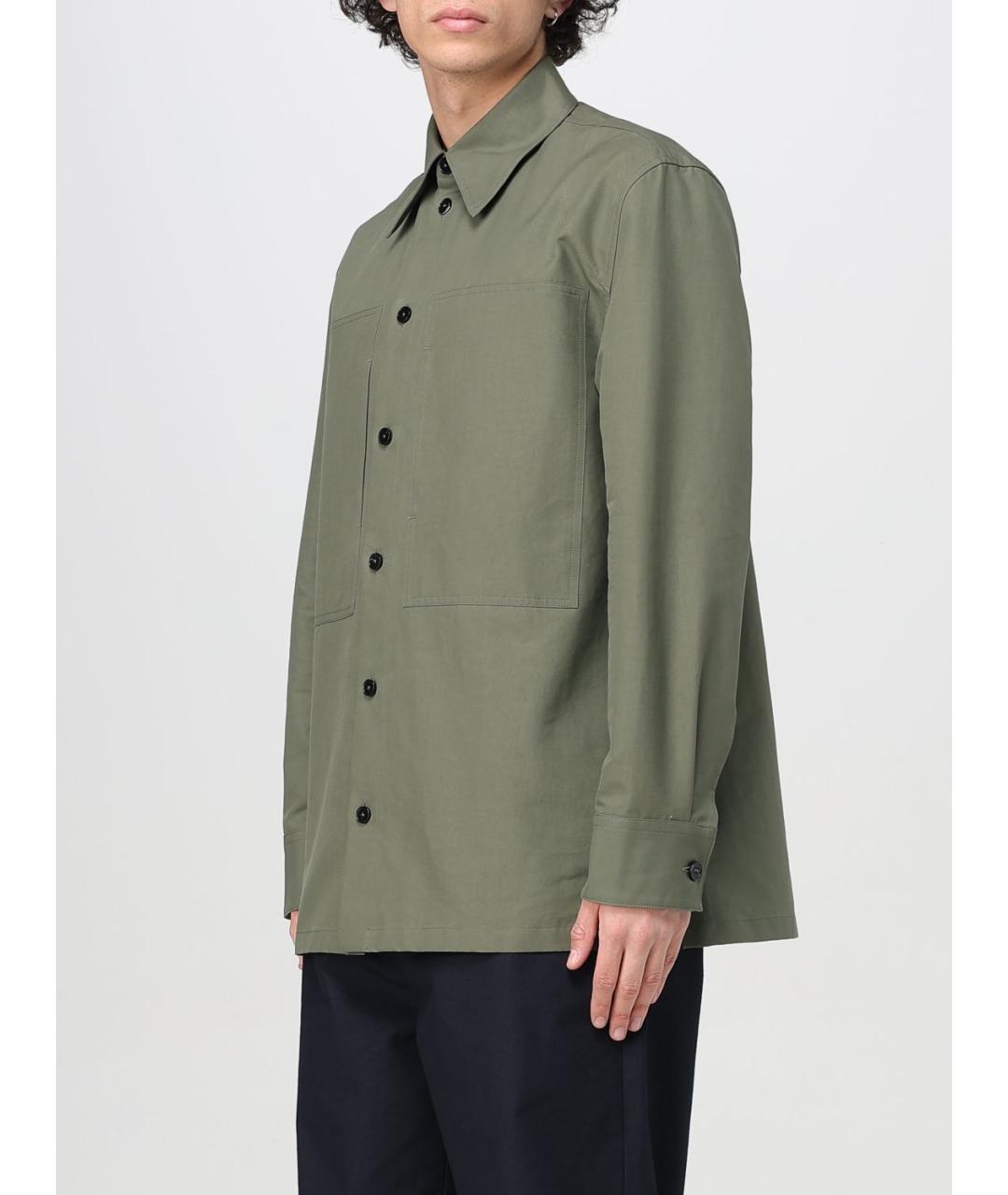 JIL SANDER Хаки хлопковая кэжуал рубашка, фото 5