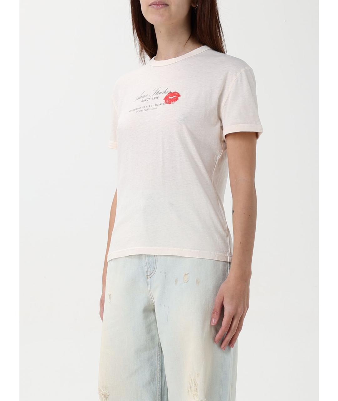 ACNE STUDIOS Бежевая футболка, фото 5