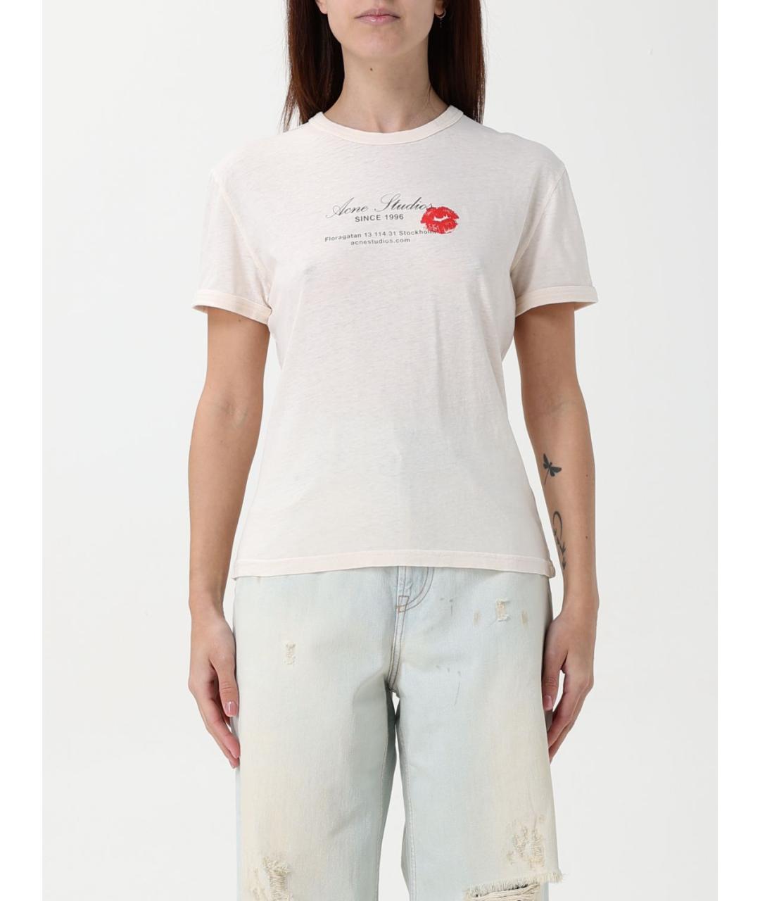 ACNE STUDIOS Бежевая футболка, фото 2