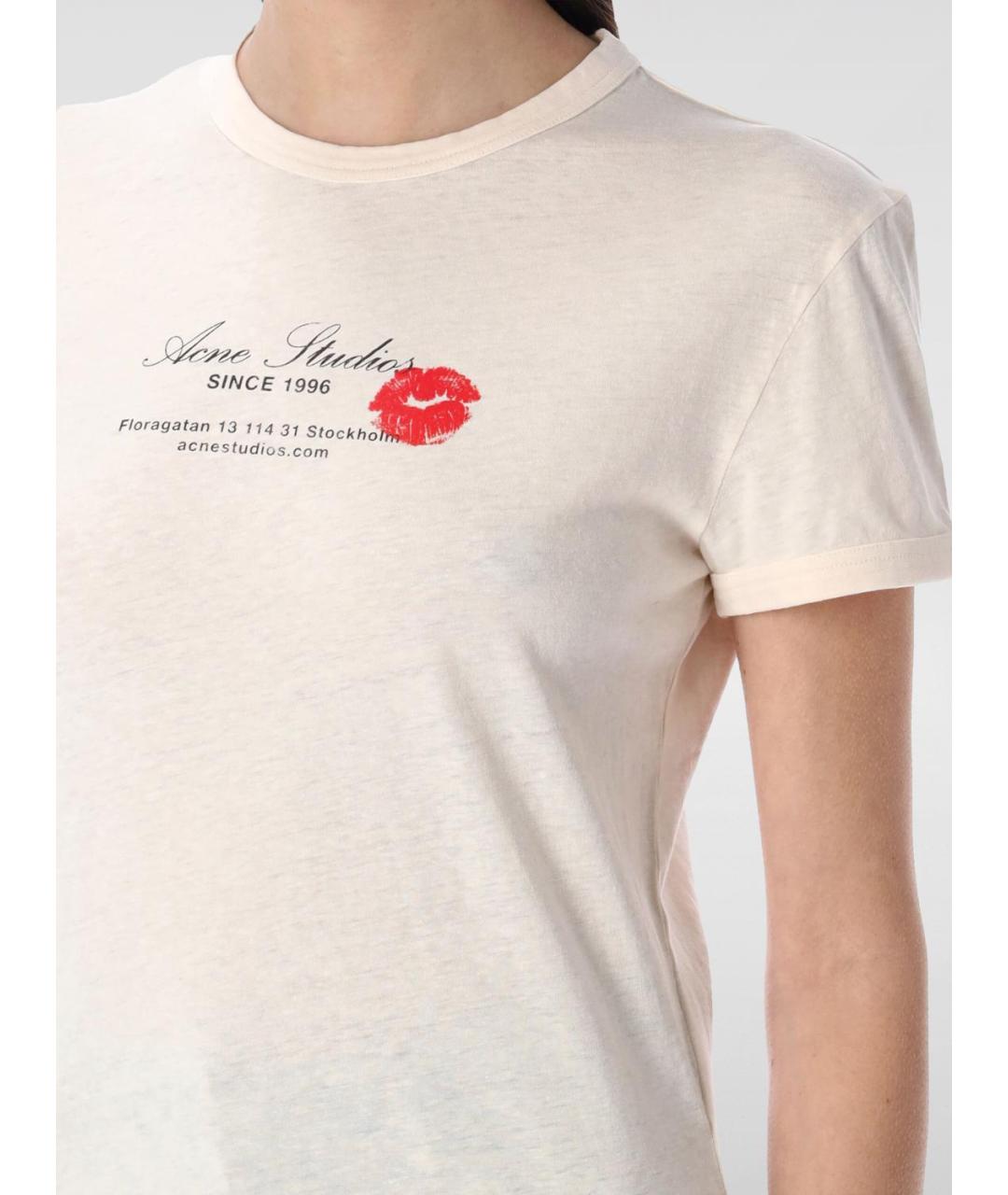 ACNE STUDIOS Бежевая футболка, фото 4