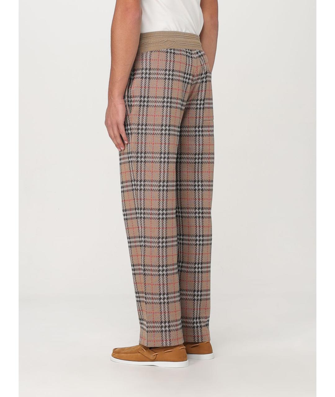 BURBERRY Бежевые хлопковые повседневные брюки, фото 4