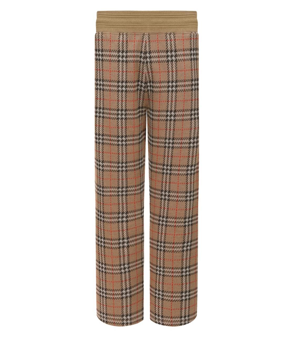 BURBERRY Бежевые хлопковые повседневные брюки, фото 1